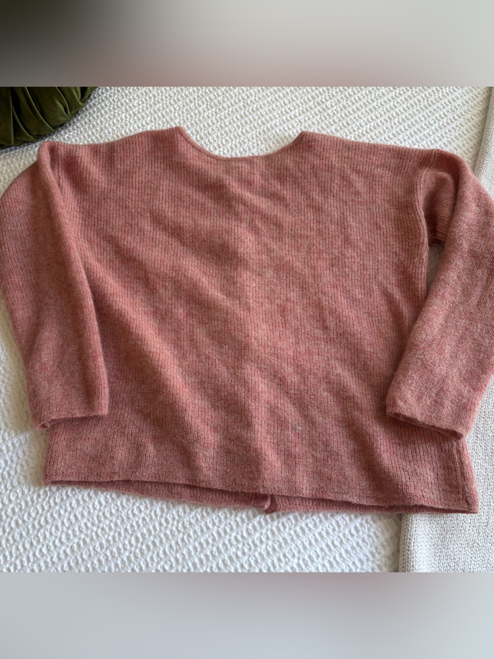 Sezane Pink Button-Front Mohair Blend Sweater - Picture 3 of 3